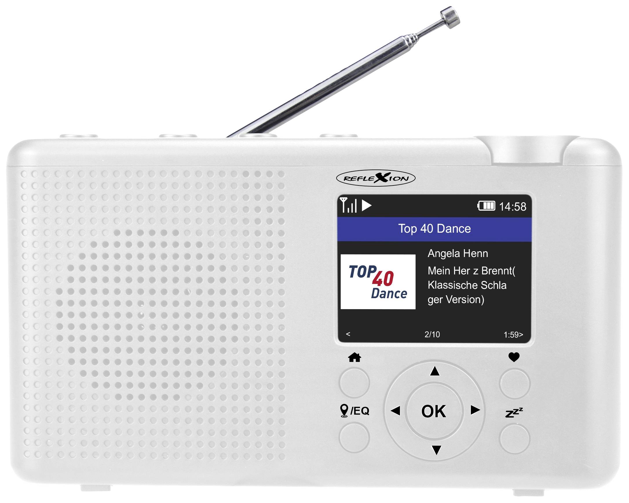 Reflexion TRA23i/WH Radio de table Internet Internet, DAB+, DAB, FM Bluetooth, radio internet, DAB+, FM rechargeable blanc
