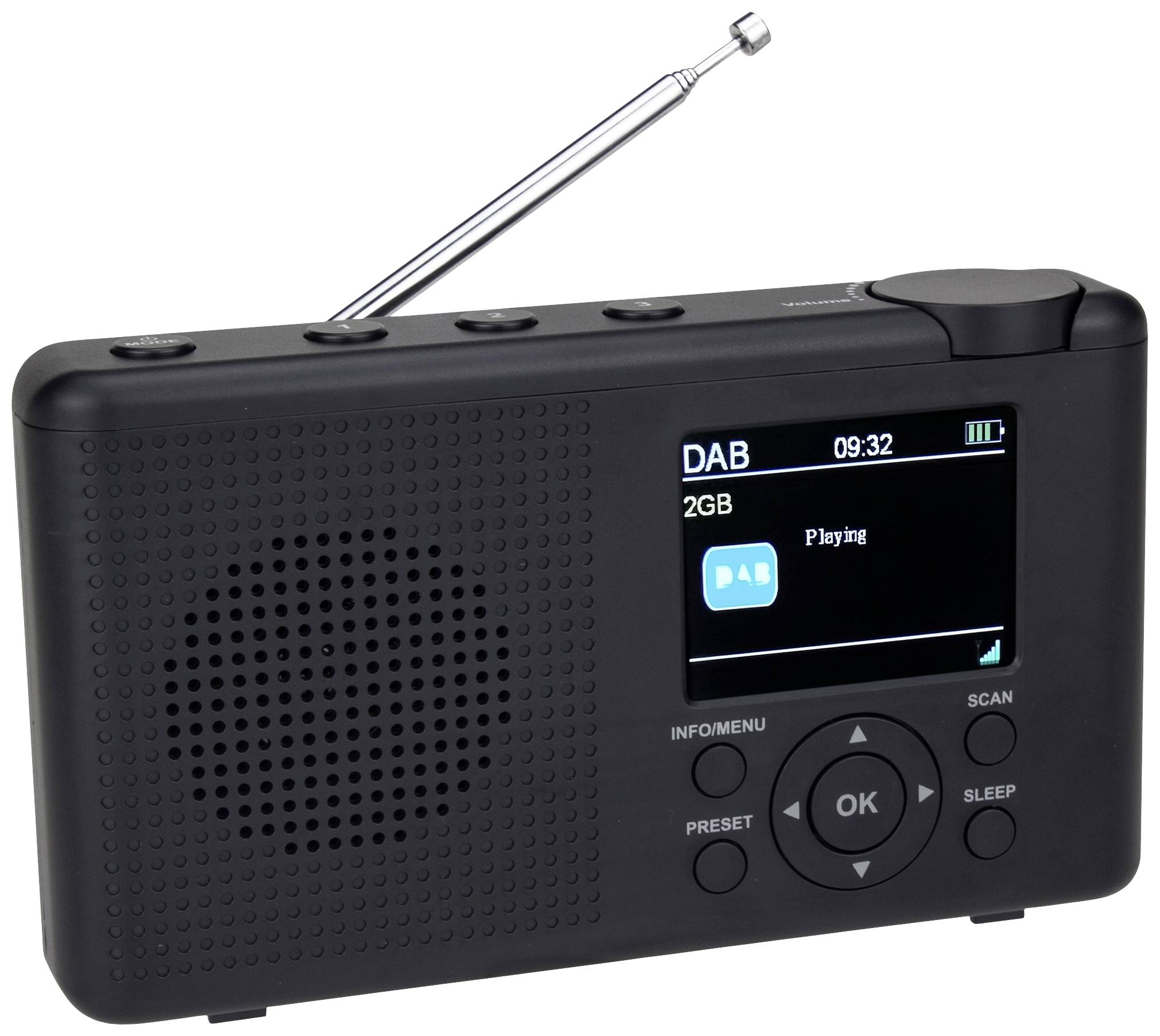 Reflexion TRA23DAB/GR Radio de table DAB+, DAB, FM DAB+, FM rechargeable anthracite, gris