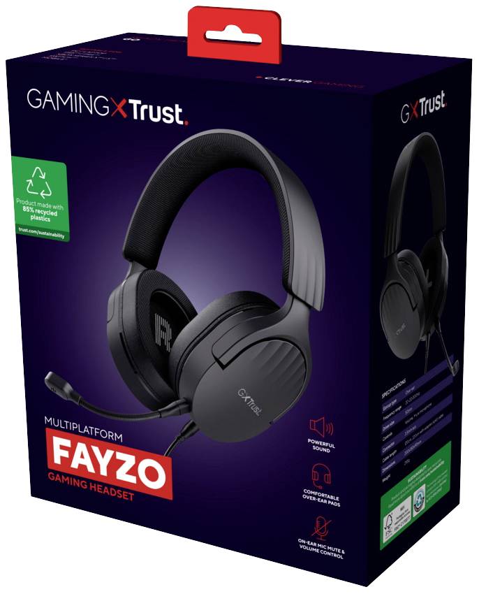 Trust GXT 489 Fayzo Micro-casque supra-auriculaire filaire Stereo noir Gaming