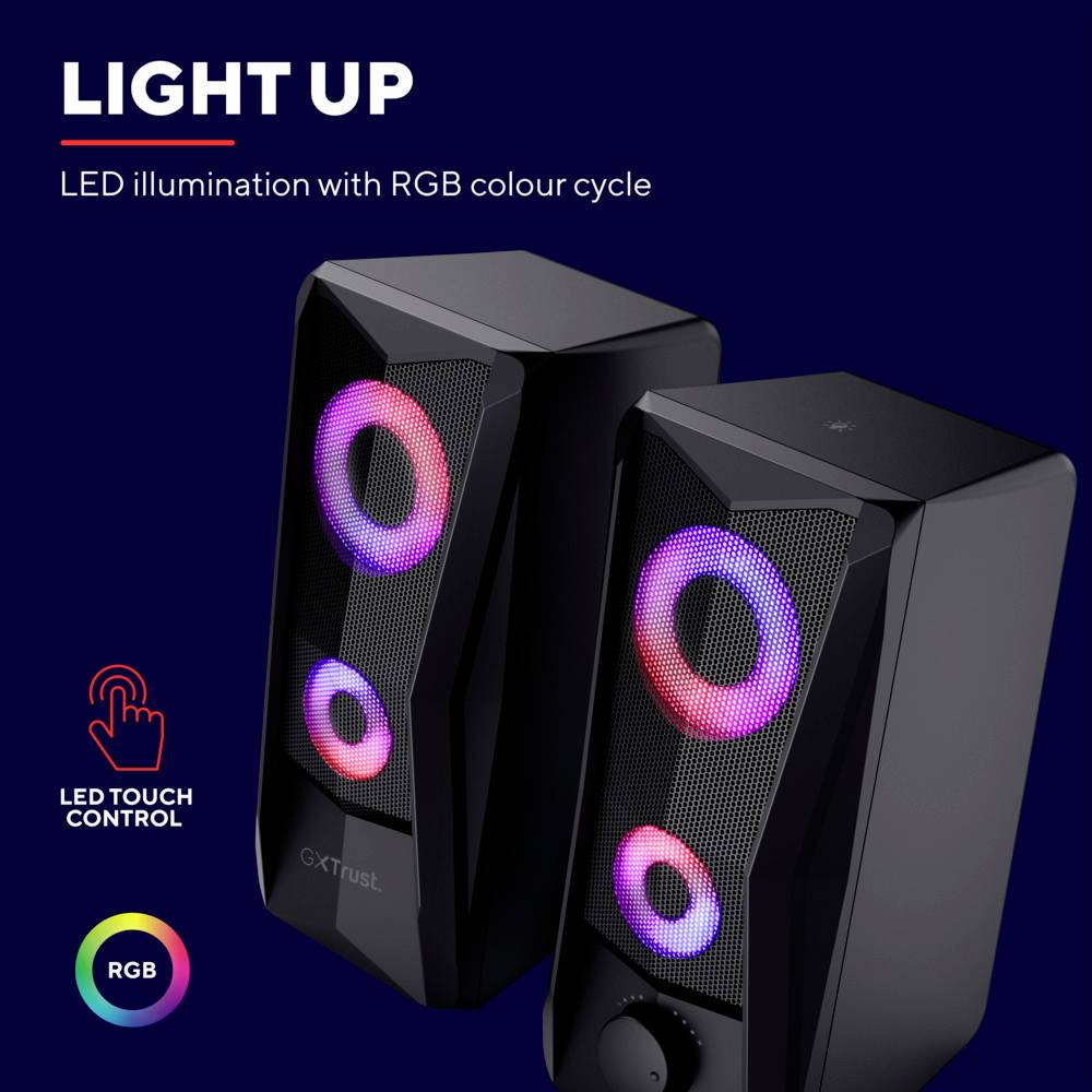 Trust GXT606B JAVV RGB Enceintes PC filaire 12 W noir