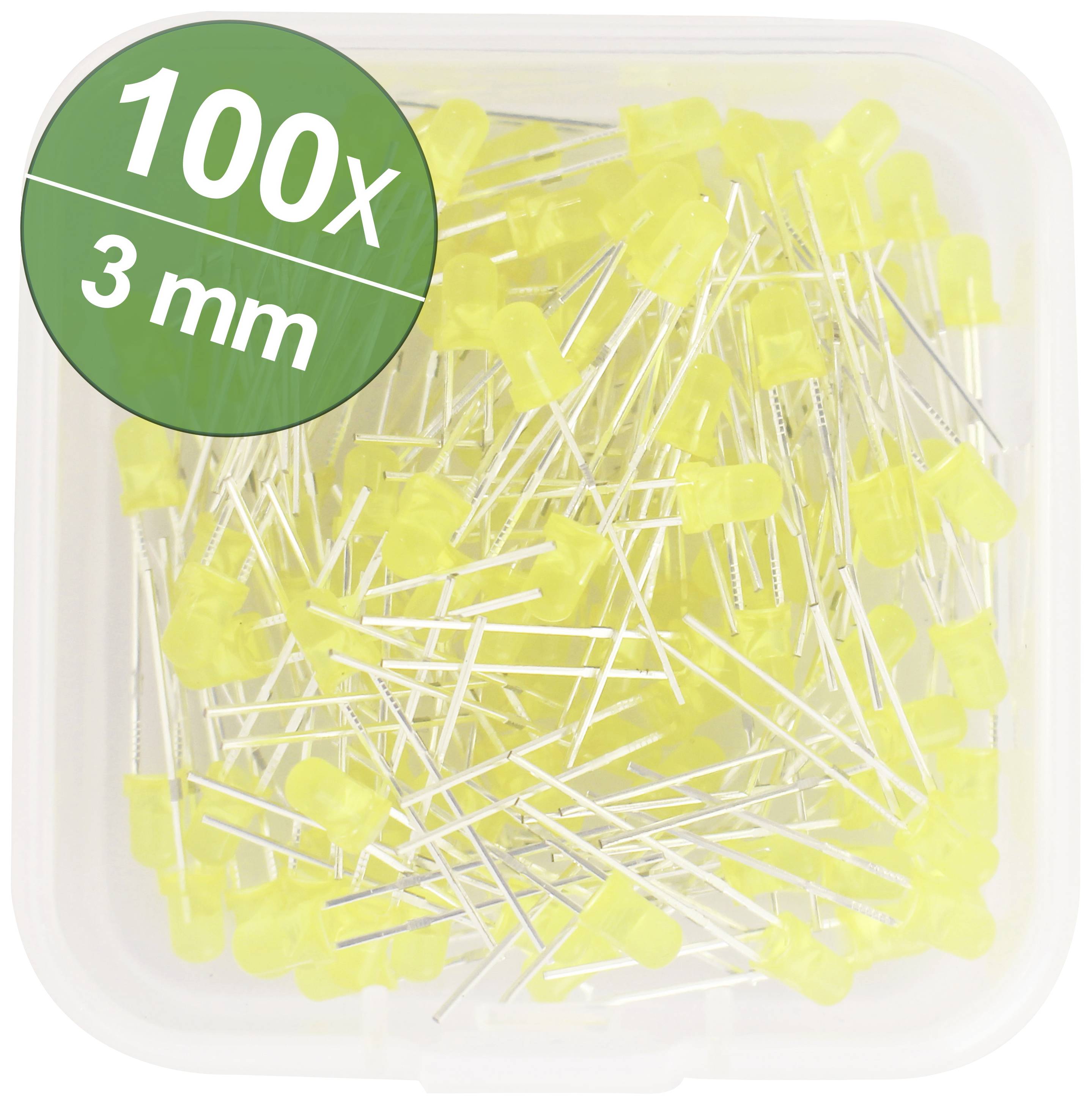 Quadrios Assortiment de LEDs jaune 3 mm 20 mA 2.0 V