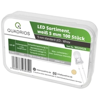 Quadrios Assortiment de LEDs blanc chaud 5 mm 20 mA 3.0 V Quadrios Assortiment de LEDs blanc chaud 5 mm 20 mA 3.0 V