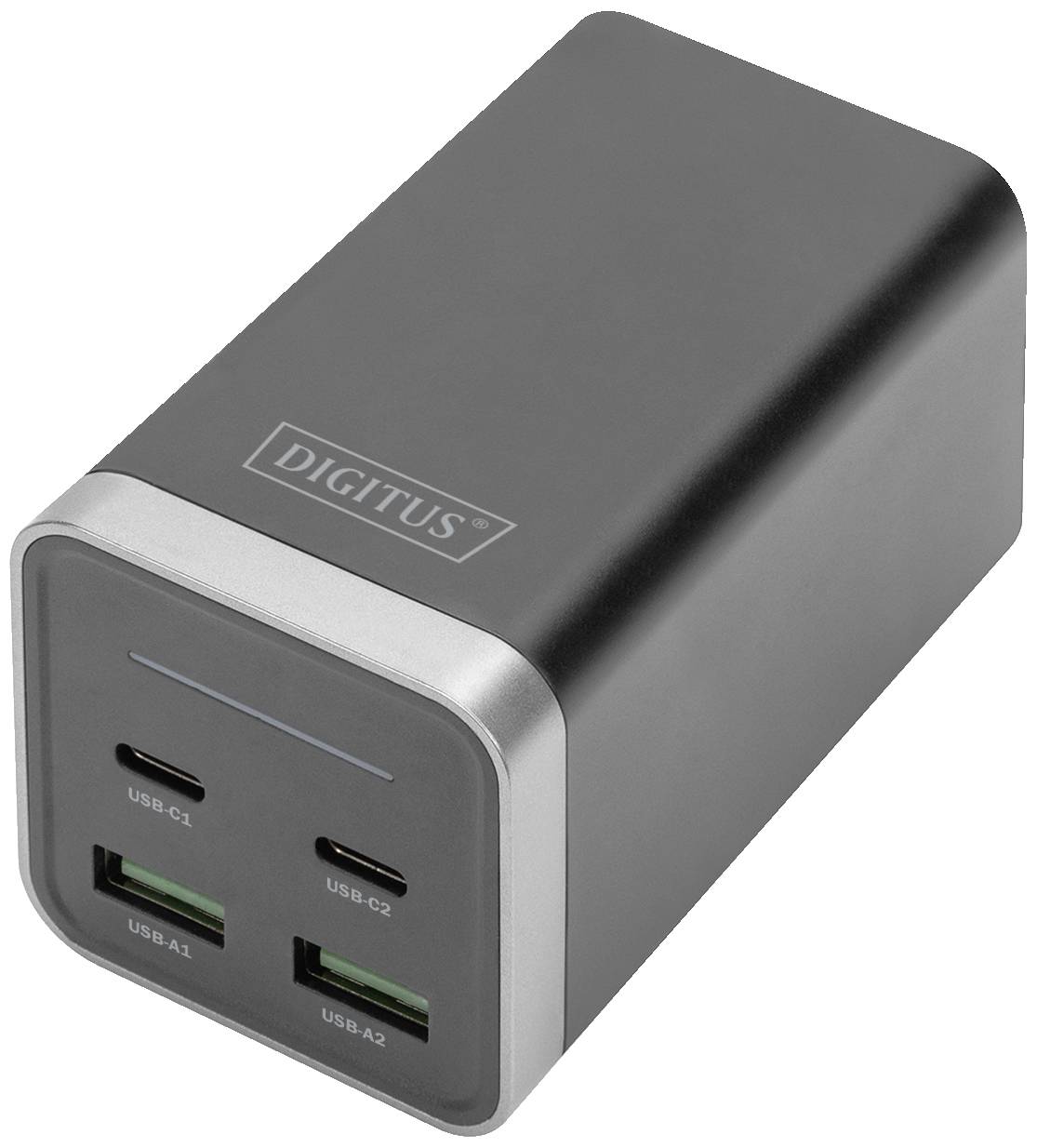 Digitus 4-Port GaN Chargeur USB 65 W intérieure, pour prise murale Courant de sortie (max.) 3000 mA Nbr. de sorties: 4 x USB-A