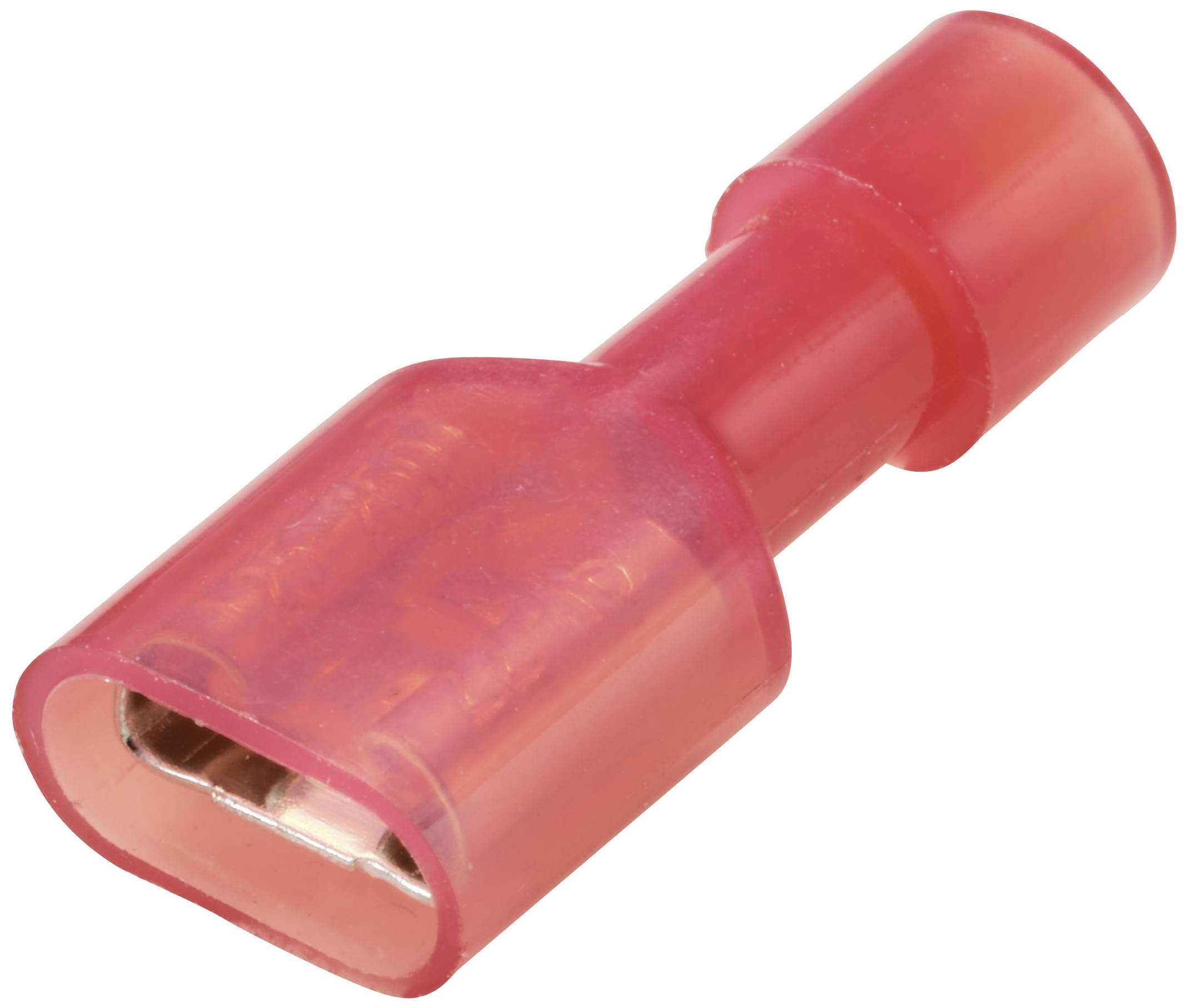 TRU COMPONENTS TC-11599308 Cosse clip Largeur d'accouplement: 6.3 mm Épaisseur de contact: 0.8 mm 180 ° entièrement isolé rouge