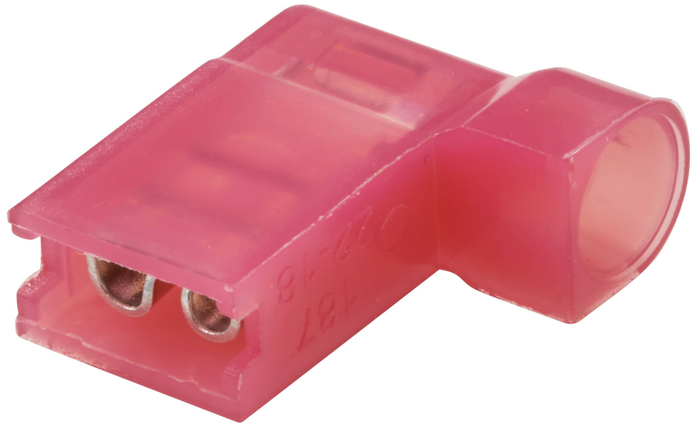 TRU COMPONENTS TC-11599316 Cosse clip Largeur d'accouplement: 4.8 mm Épaisseur de contact: 0.8 mm 90 ° entièrement isolé rouge