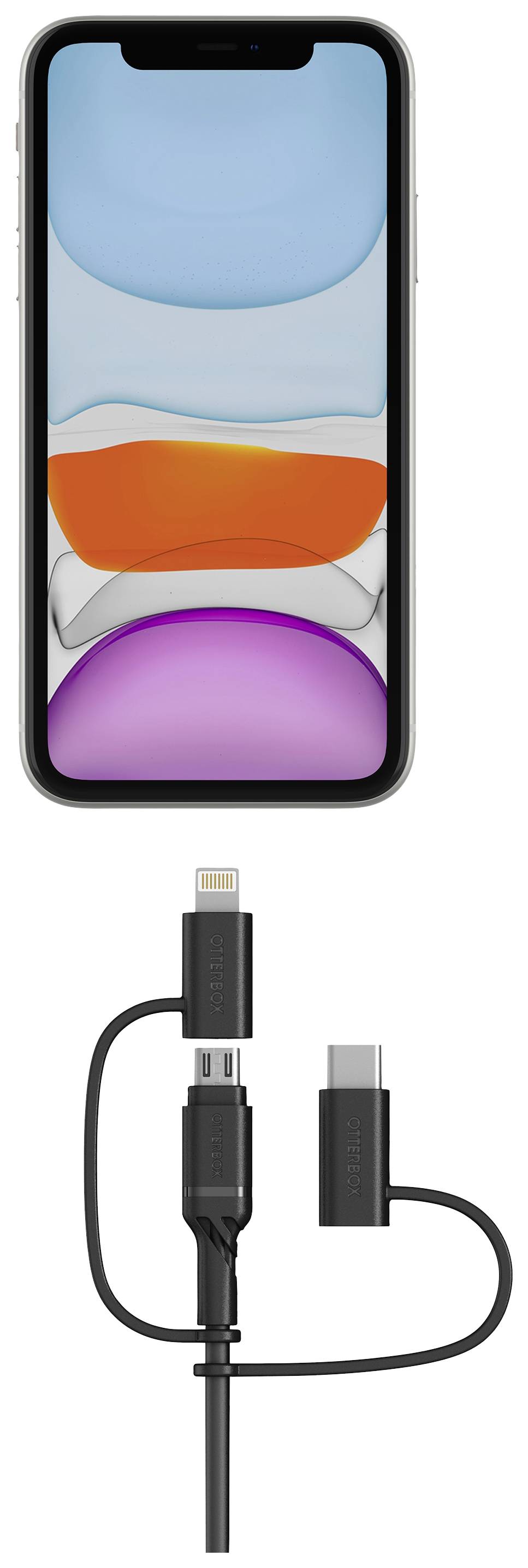 Otterbox de téléphone portable Cordon [1x USB-A - 1x Lightning, USB-C®, Micro USB] 1.00 m USB-A, Lightning, USB-C®, Micro USB