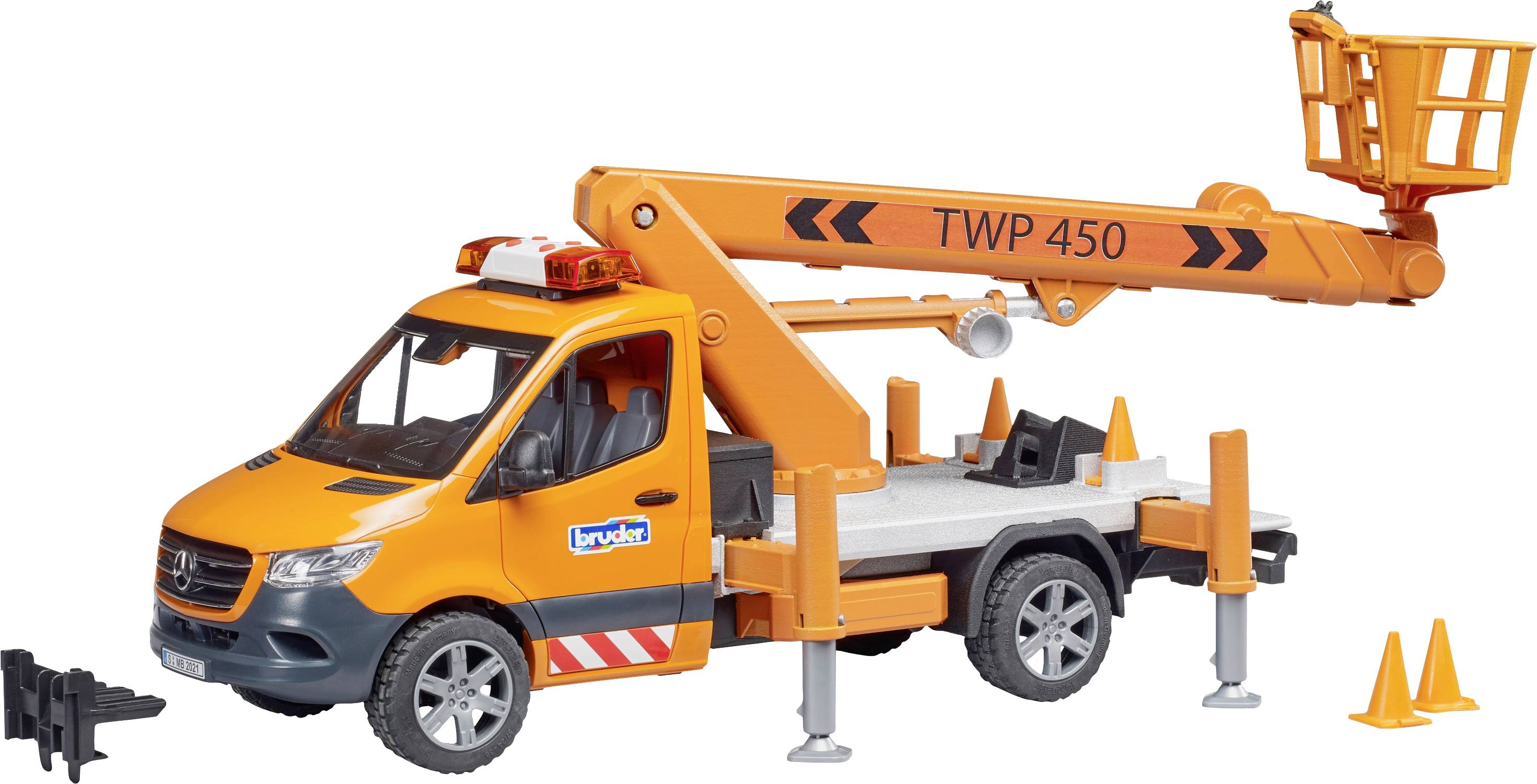 bruder Mercedes Benz Plate-forme de travail Sprinter avec module de lumière et de son modèle fini Modèle réduit de véhicule