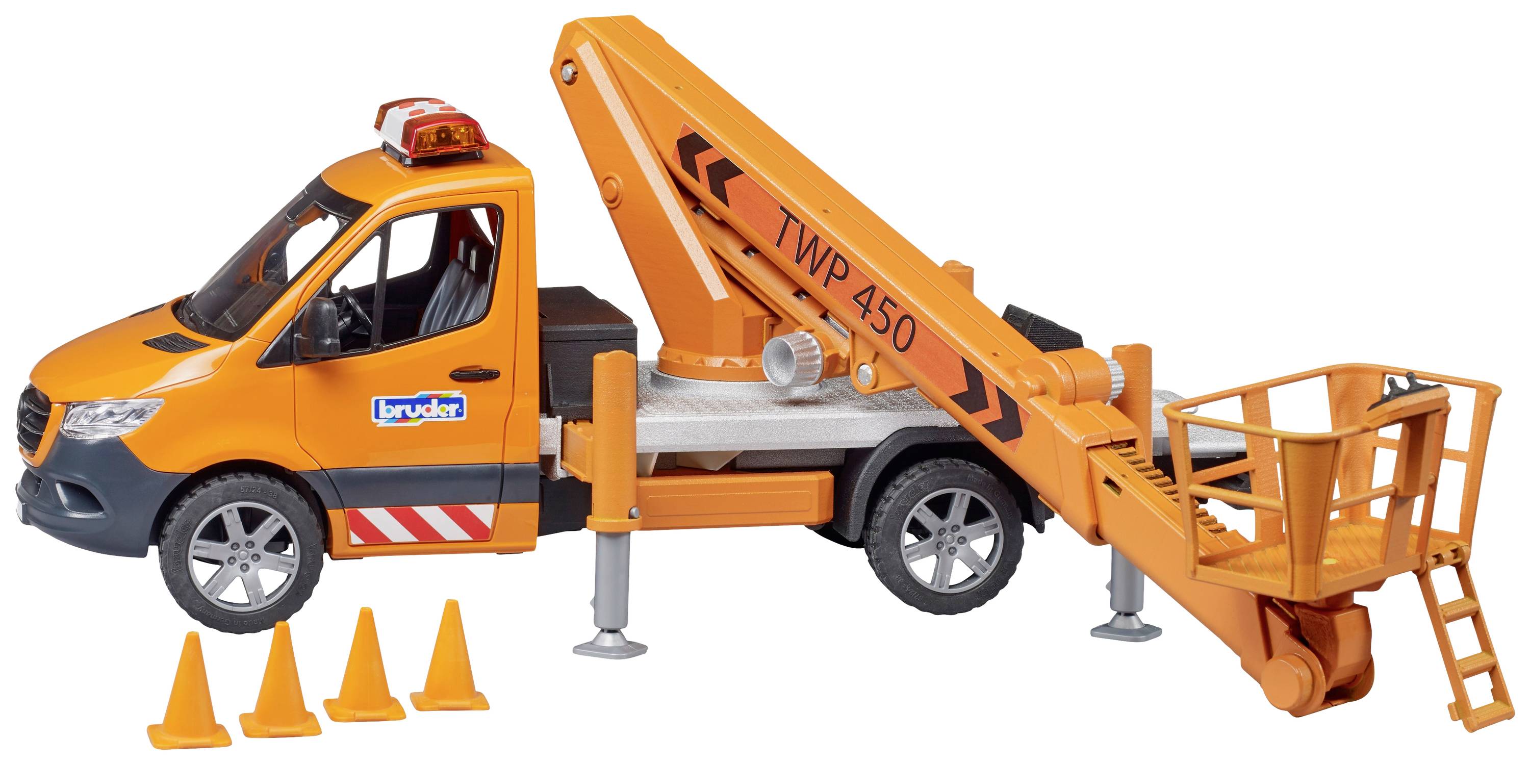 bruder Mercedes Benz Plate-forme de travail Sprinter avec module de lumière et de son modèle fini Modèle réduit de véhicule