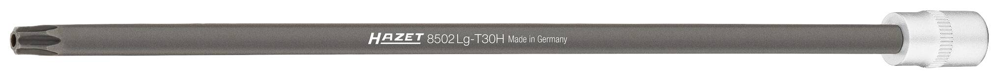 Un long tournevis gris avec un manche argenté sur lequel est inscrit « HAZET 880LG-15 - 15x21x500mm ».