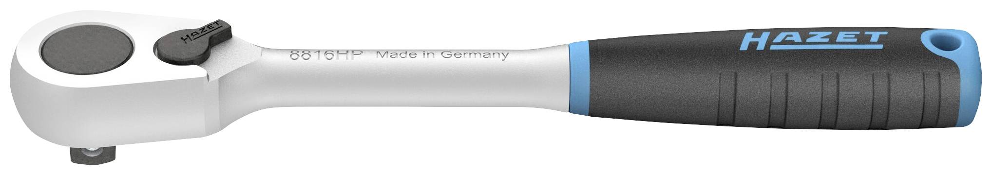 Outil manuel : Clé à cliquet avec poignée ergonomique et levier de commutation, fabriquée par Hazet en Allemagne.