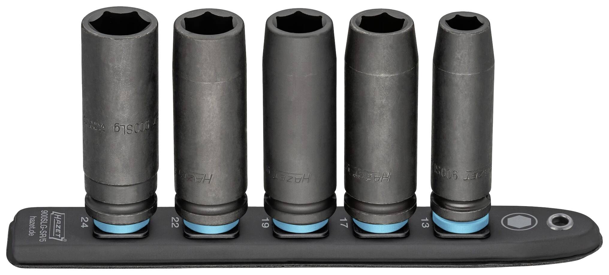 Cinq clés hexagonales de différentes tailles sur un support, adaptées à divers travaux mécaniques.