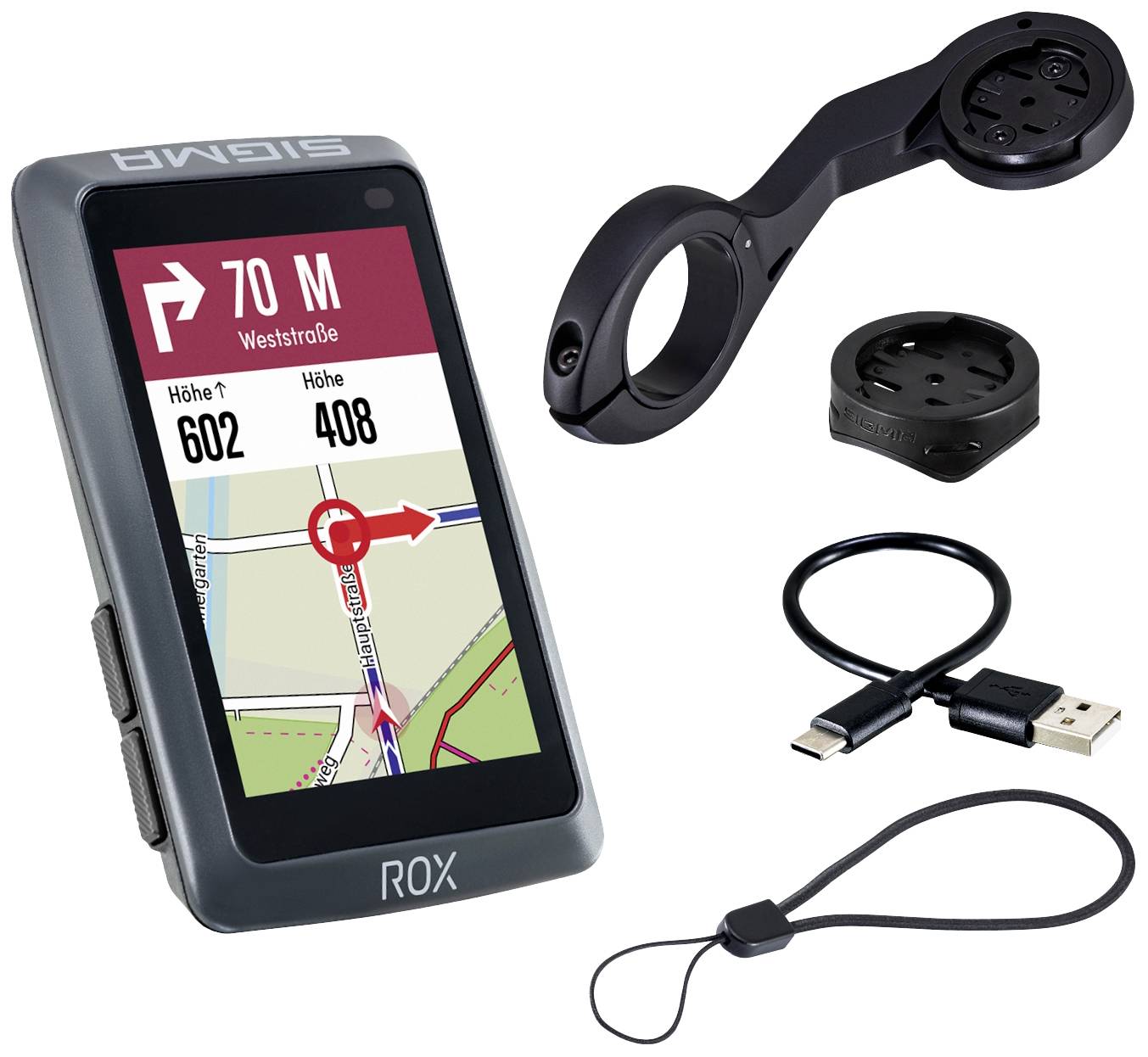 Sigma ROX 12.1 EVO Basic Set - Night Grey GPS de vélo vélo Europe Bluetooth®, GPS, GLONASS