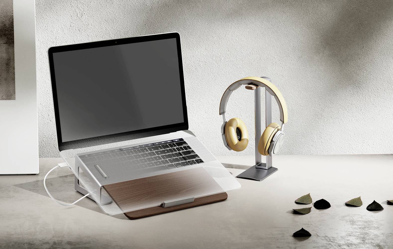 My Wall HK3L Support pour casque Adapté pour (casques):Casque, Casque argent, hêtre