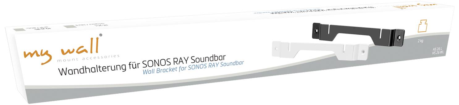 My Wall HS26WL Support pour barre de son rigide Distance entre les murs (max.): 14 mm blanc 1 pc(s)