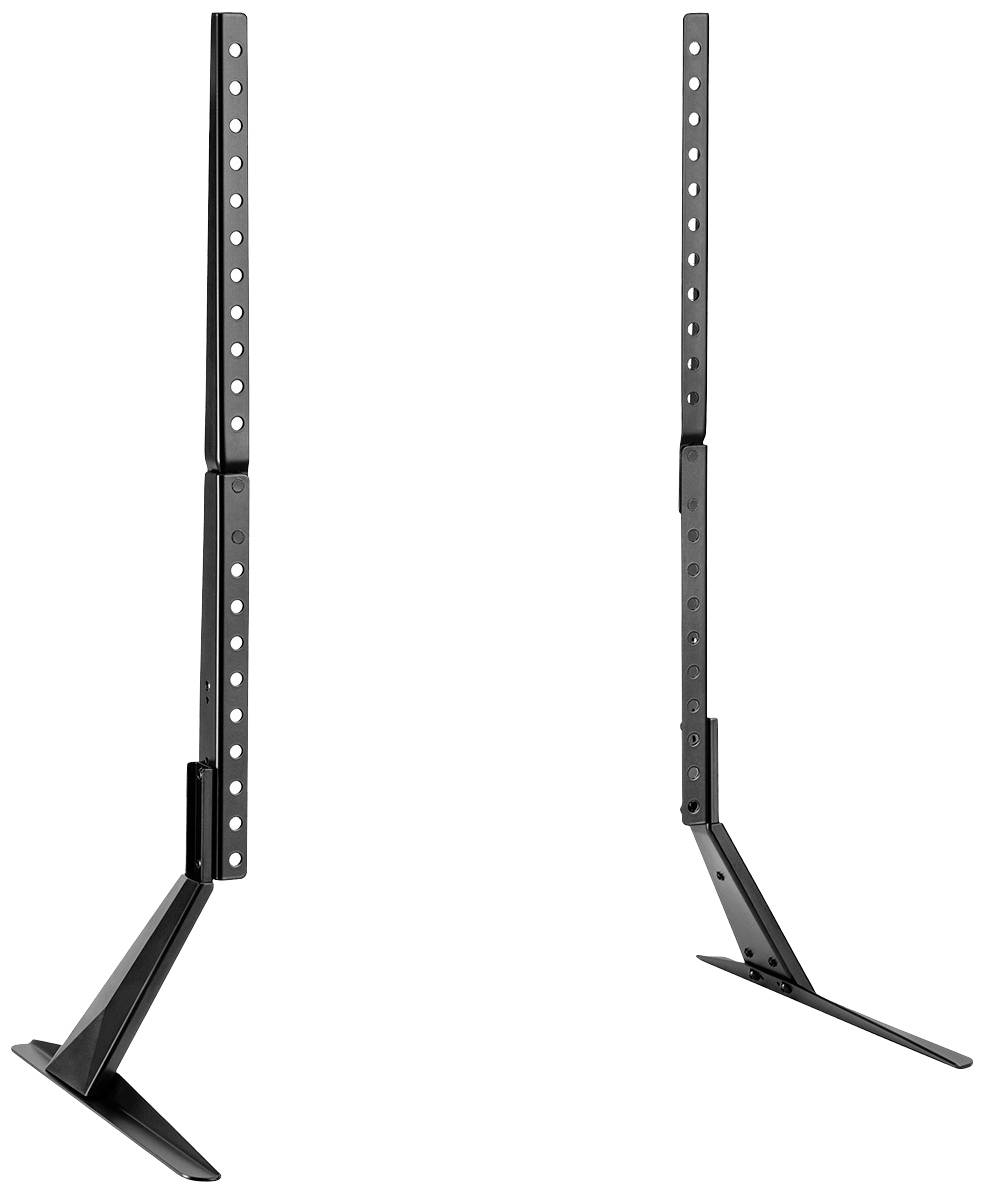 Deux supports verticaux en métal noir perforés, probablement destinés au montage ou servant de support.