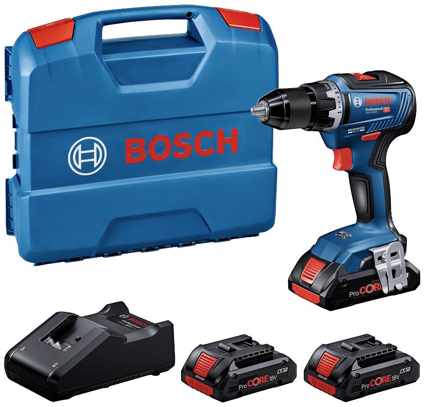 Visseuse sans fil Bosch Professional GSR 18V-55 0615A5002P 18 V Li-Ion + 3 batteries, + câble de charge, brushless