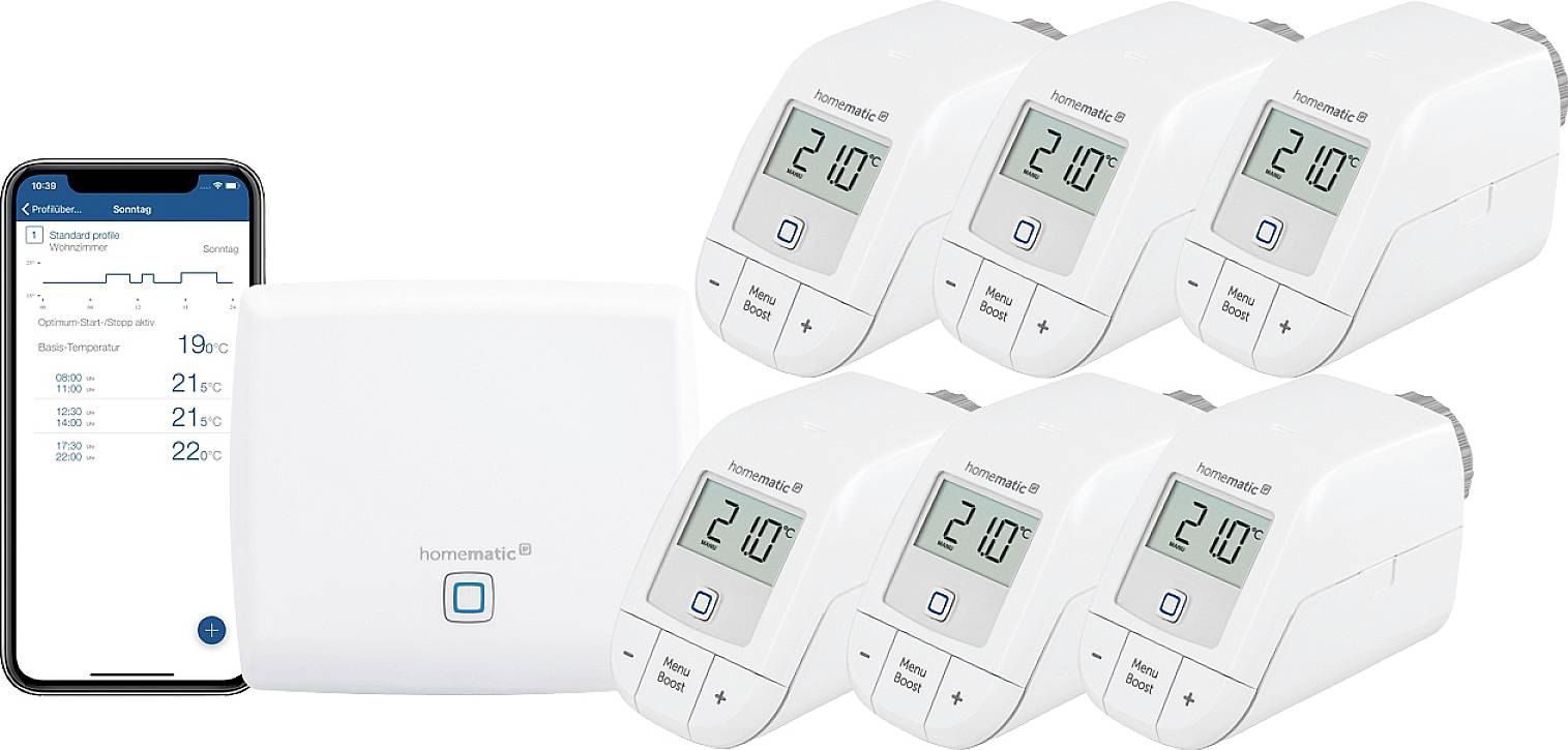 Homematic IP sans fil Kit de démarrage chauffage für 6 Heizkörper