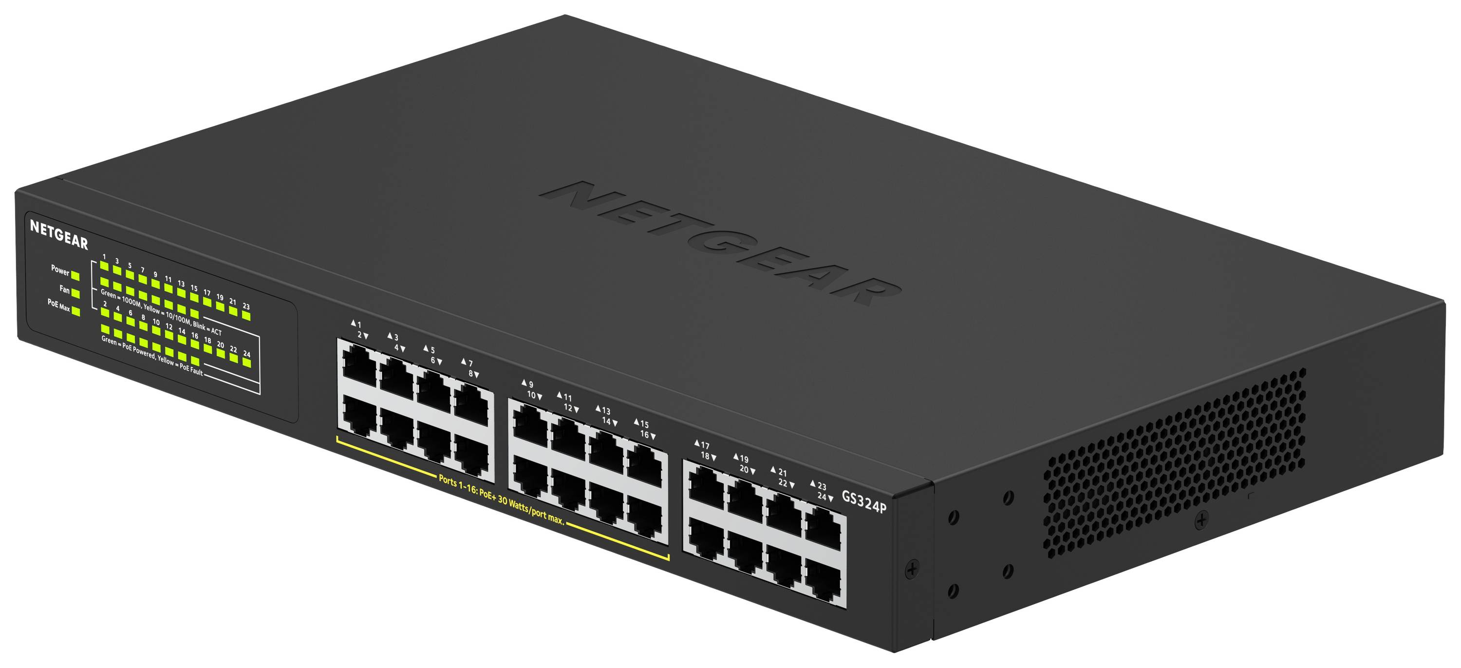 Switch réseau RJ45 NETGEAR GS324P 24 ports 1 GBit/s fonction PoE