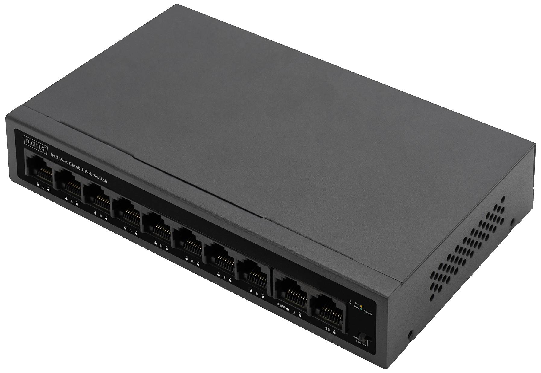 Switch réseau Digitus DN-95357 8+2 ports 10 / 100 / 1000 MBit/s fonction PoE