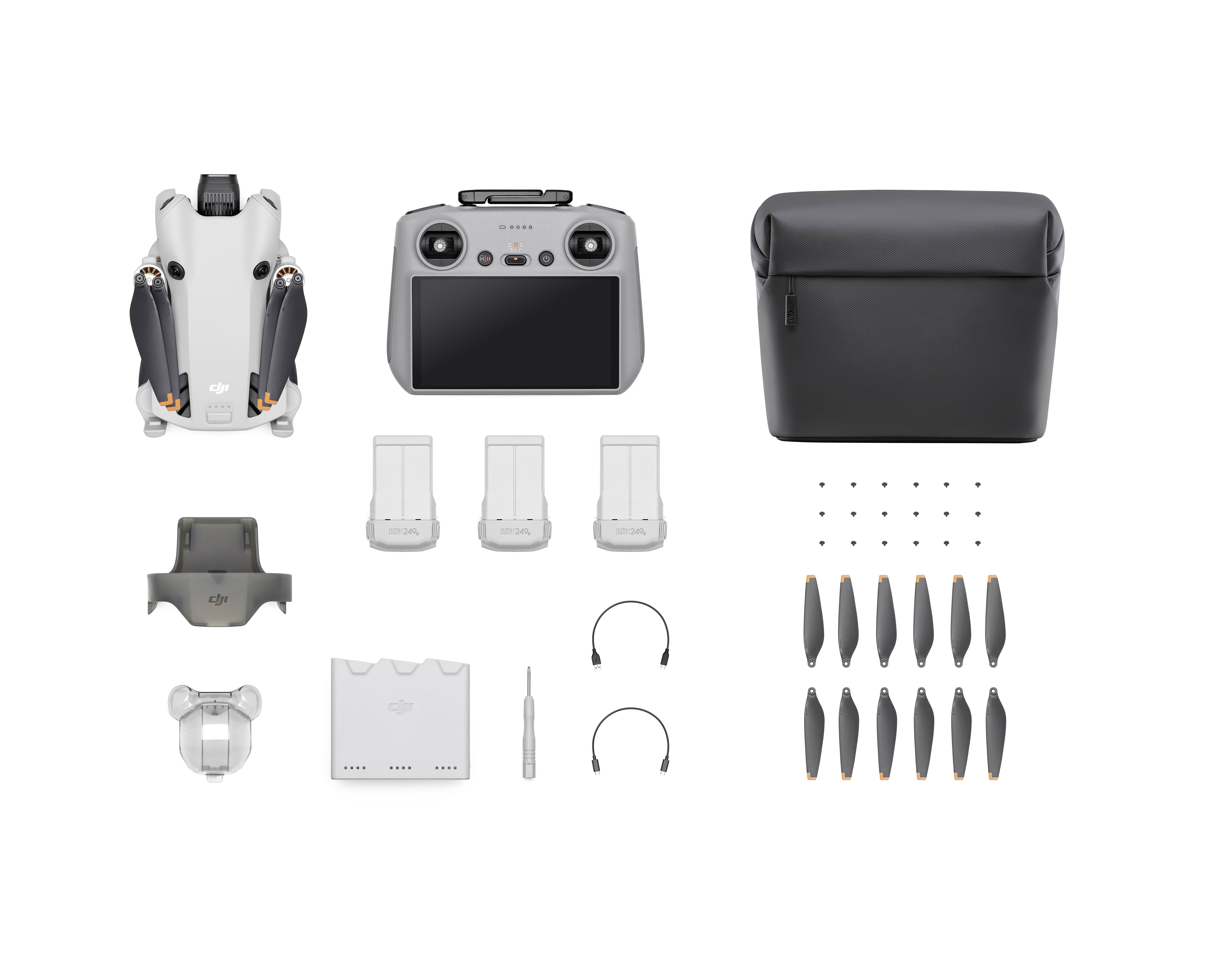 DJI Mini 4 Pro Fly More Combo (DJI RC 2) avec Smart Controller Drone quadricoptère prêt à voler (RtF) prises de vue aériennes