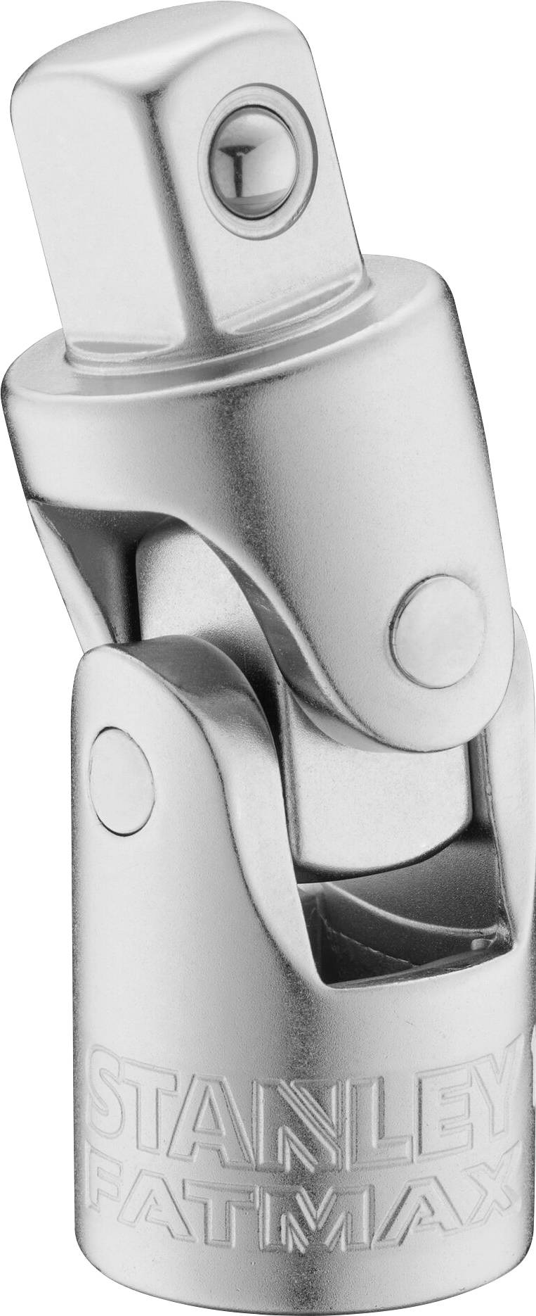 Adaptateur métallique avec charnière de Stanley Fatmax, utilisé pour un travail flexible avec des clés à douille.