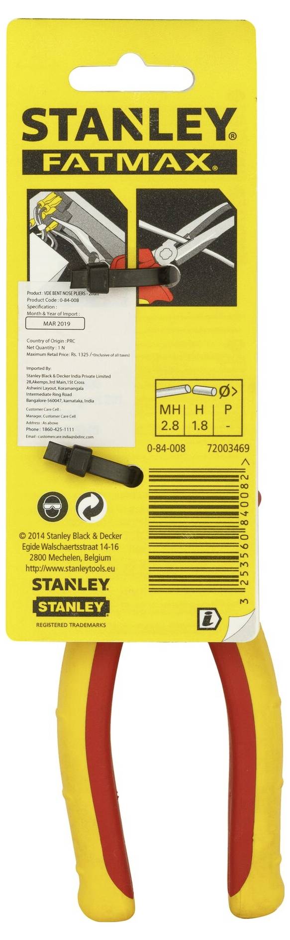STANLEY 0-84-008 Pince plate à becs ronds
