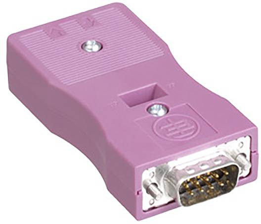 Un adaptateur VGA rose avec une fiche à 9 broches, utilisé pour connecter un moniteur à un ordinateur.