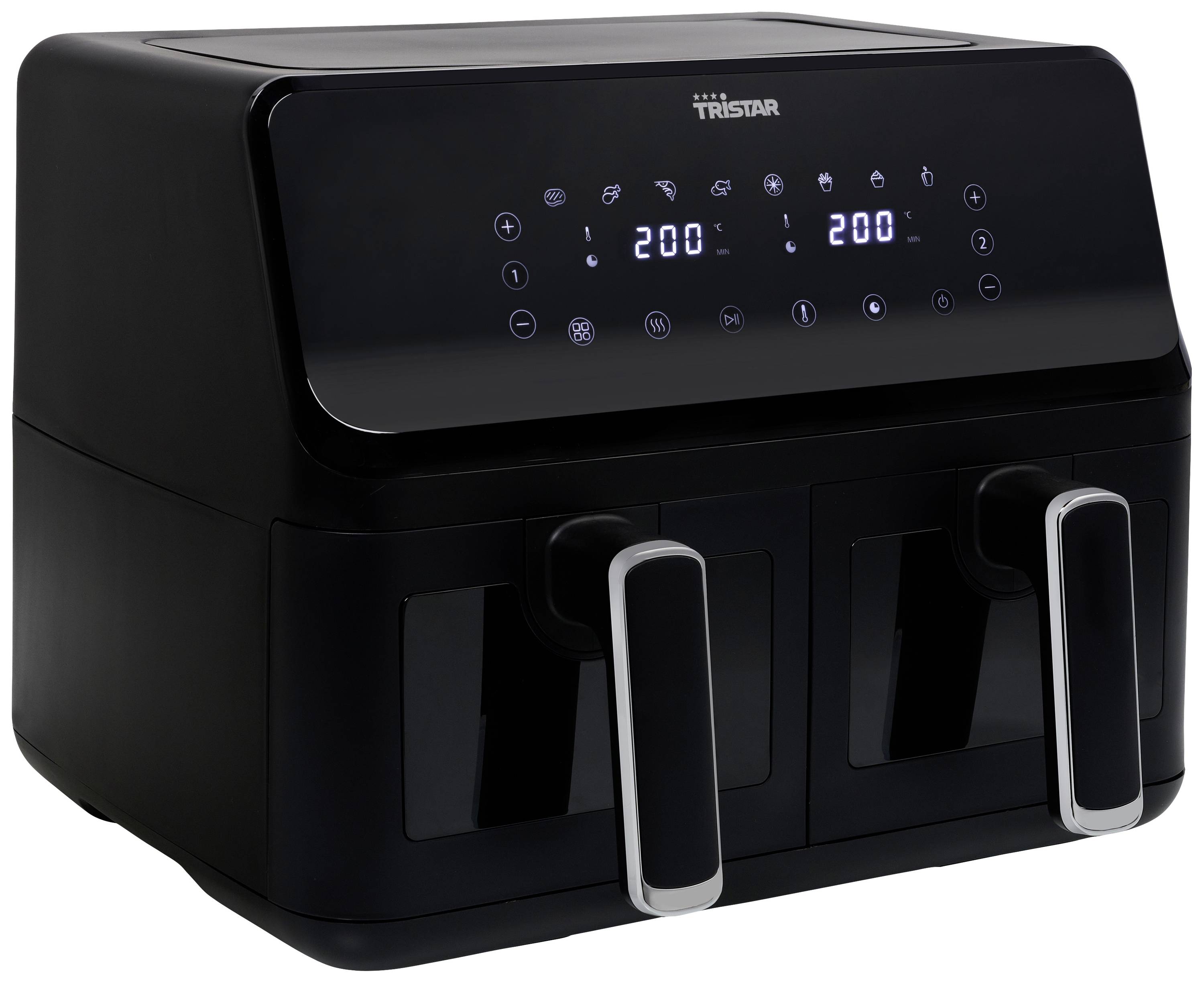 Tristar FR-9040 Friteuse double 8 l 2700 W fonction chaleur tournante, fonction minuteur, revêtement anti-adhésif, présélection