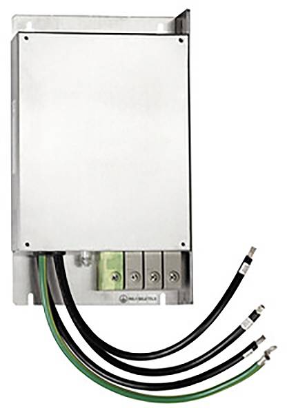 Boîte métallique avec quatre câbles dépassants, typiquement utilisée dans les installations électriques.