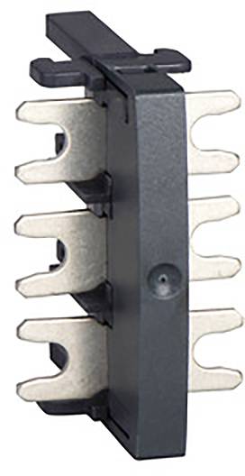 Un connecteur électrique noir à trois rangées de broches, adapté pour le montage de modules et les connexions électriques.