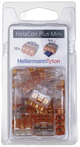 HellermannTyton 148-90055 HCPM-3-Blister-PC-CL/OG (18) Borne de raccordement flexible: 1.0-2.5 mm² rigide: 0.5-2.5 mm² Nombre de