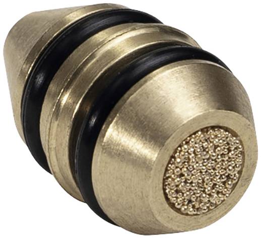 Filtre conique métallique avec deux joints toriques noirs et une extrémité poreuse ; utilisé pour filtrer les systèmes hydrauliques.