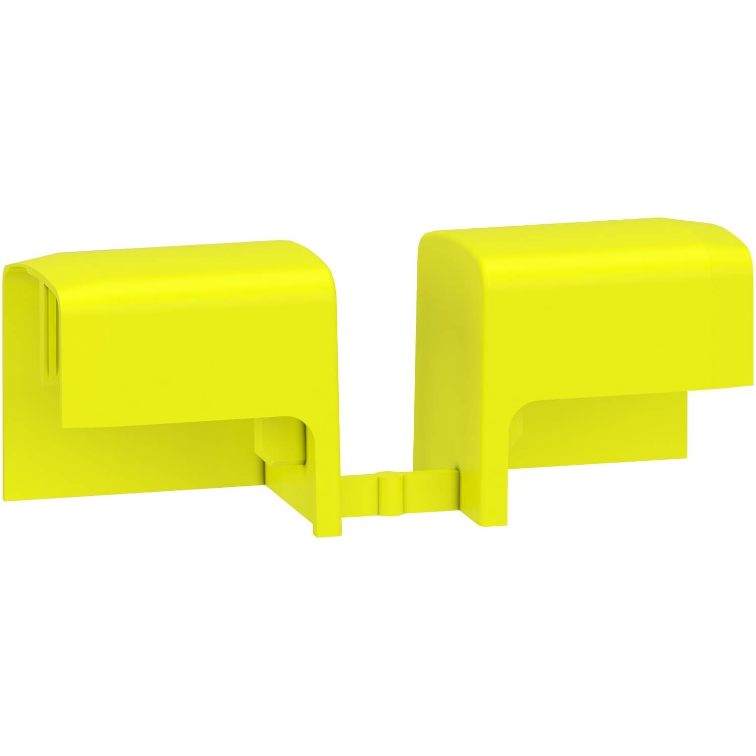 Deux boîtes aux lettres jaunes montées côte à côte, légèrement vues de dessus, sans marquages visibles.