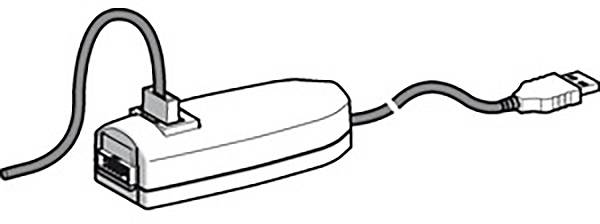 Illustration d'un modem USB avec un câble connecté à une prise USB.
