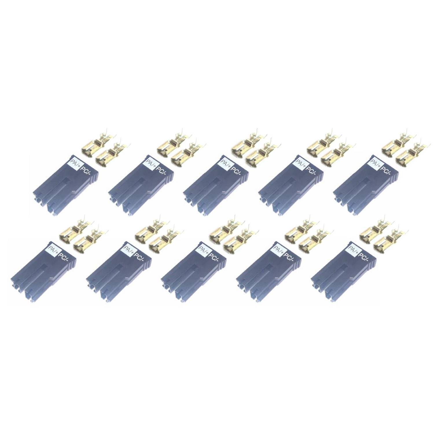 Câble et adaptateur Riser-Flex PCI-E par groupes de trois, se répétant plusieurs fois sur l'image. Adapté pour la connexion de composants matériels.