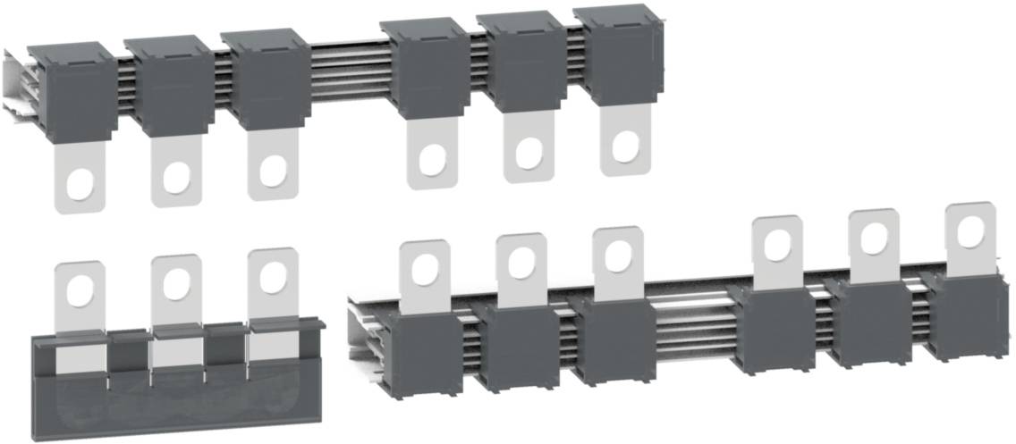 Élément de connexion gris comportant plusieurs contacts métalliques alignés uniformément. Adapté pour la connexion électrique de plusieurs composants.