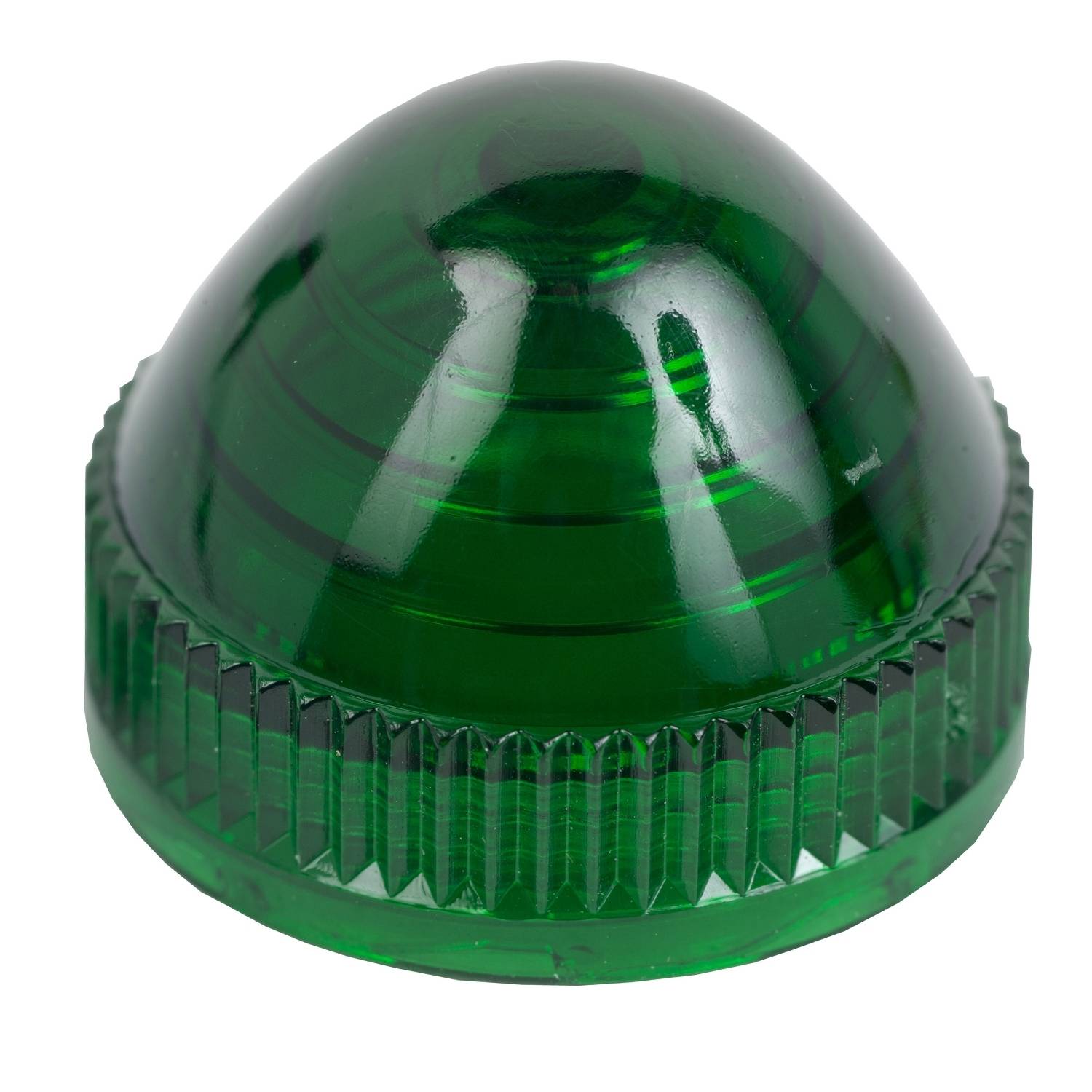 Dôme en plastique vert avec des bords structurés, pouvant servir de couverture ou de protection dans un contexte technique.