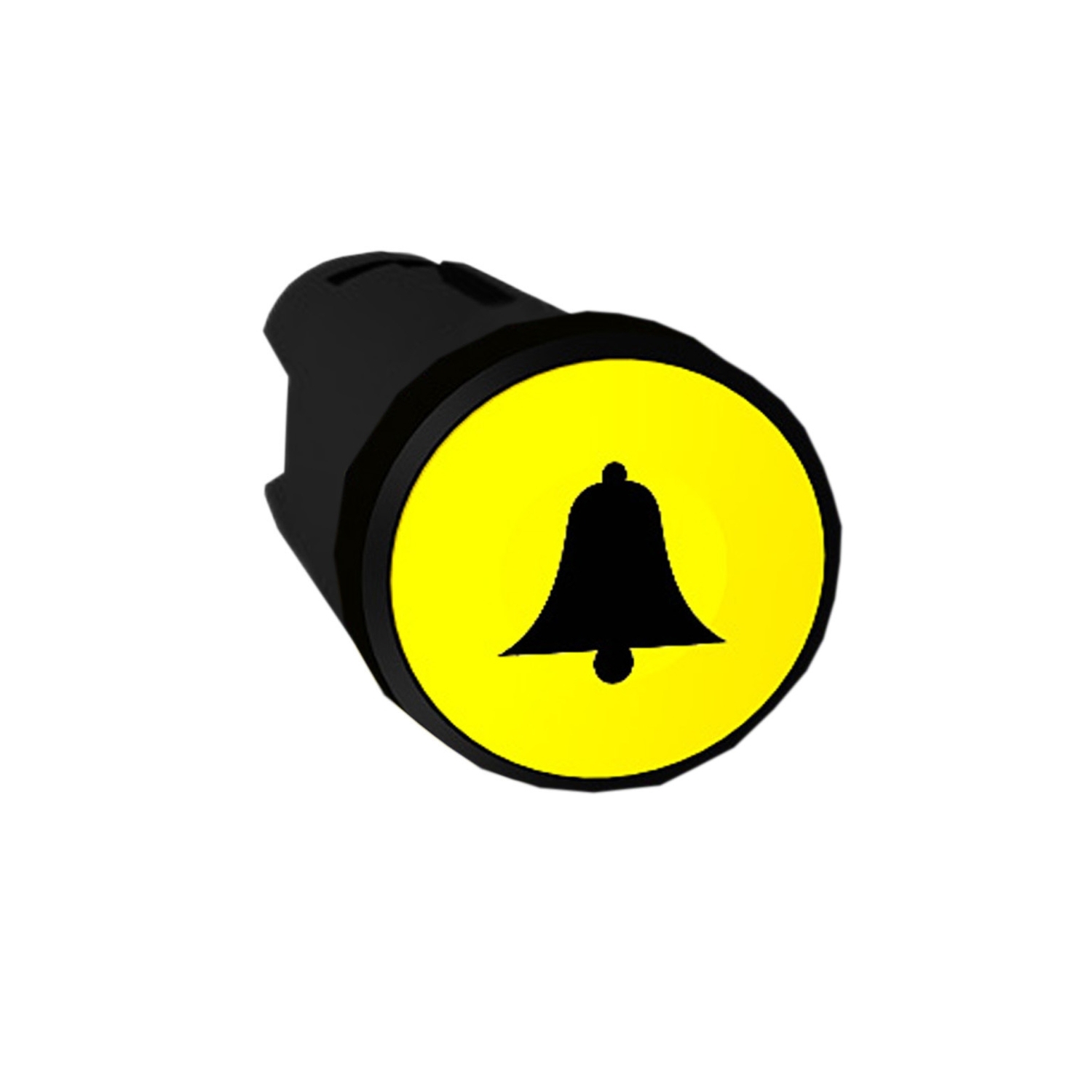Une cloche jaune sur un fond noir symbolise les notifications.