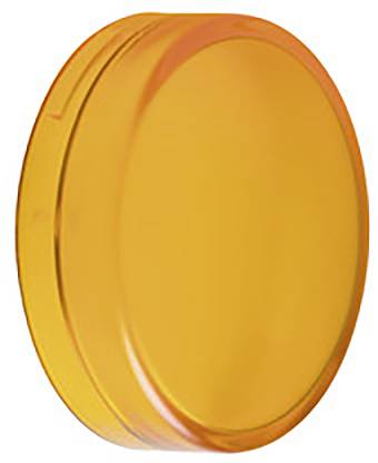 Un objet rond de couleur orange, ressemblant à un boîtier de tabac à mâcher, sans inscriptions ou logos visibles.