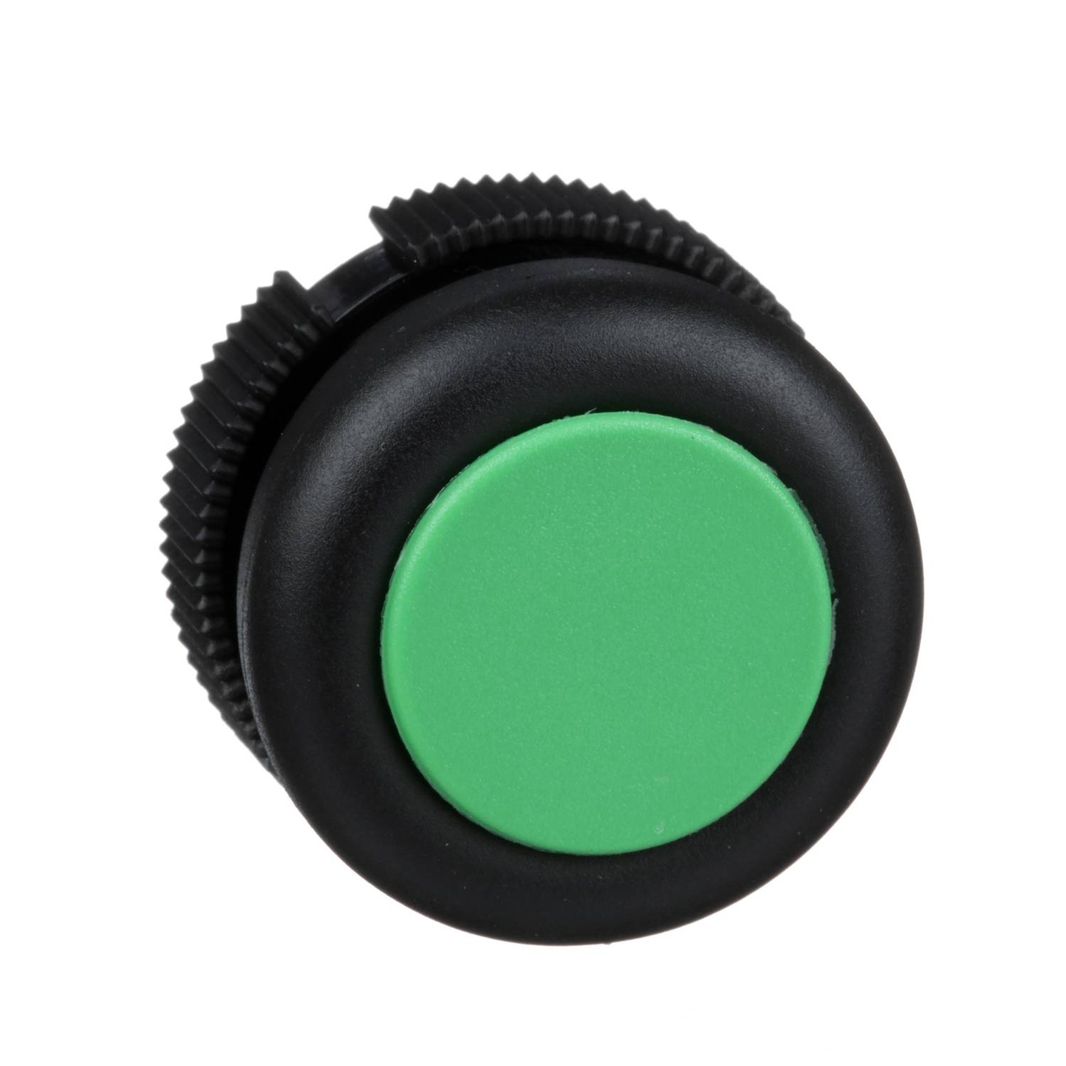 Un bouton rotatif rond de couleur verte monté sur un socle noir, adapté aux appareils électroniques pour régler les paramètres ou le volume.