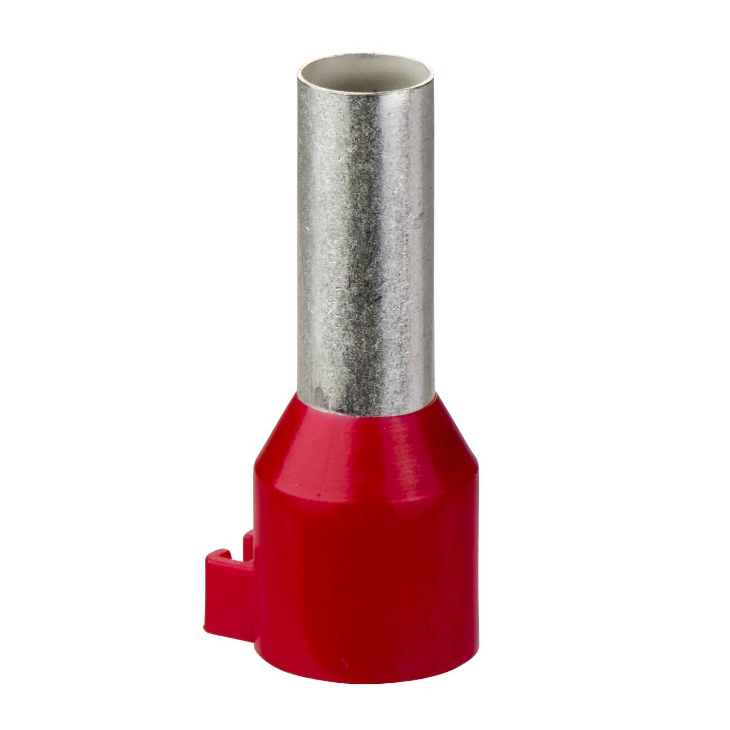 Embout de câble isolé avec collerette en plastique rouge. Pour la connexion électrique de fils.