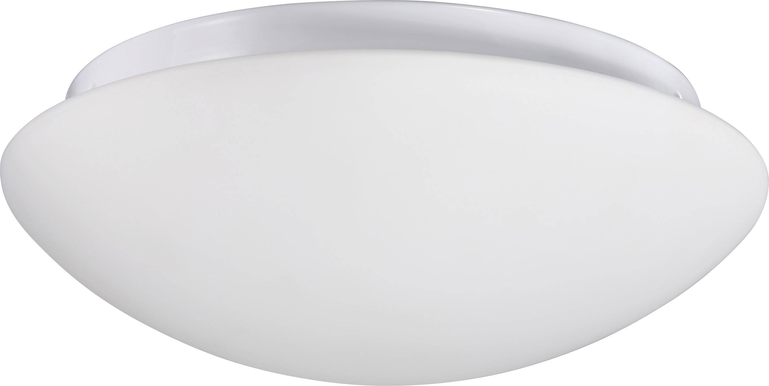 Luminaire de plafond blanc, arrondi, à surface lisse, convenant aux espaces intérieurs modernes.