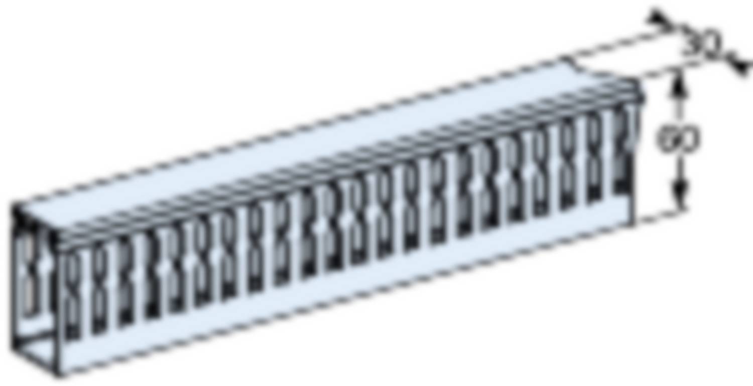 PrismaSeT-P, conduit de câble, horizontal, avec support, largeur = 30 mm, hauteur = 60 mm, longueur = 450 mm, (4 pièces)