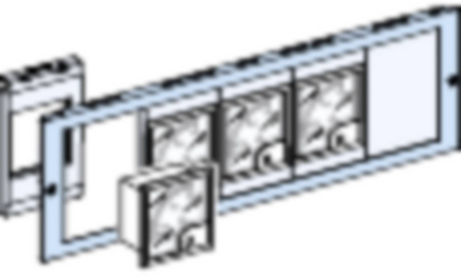 PrismaSeT-P, panneau avant, pour cadre de montage sur panneau, largeur=650 mm, hauteur=3 modules Schneider Electric Contenu