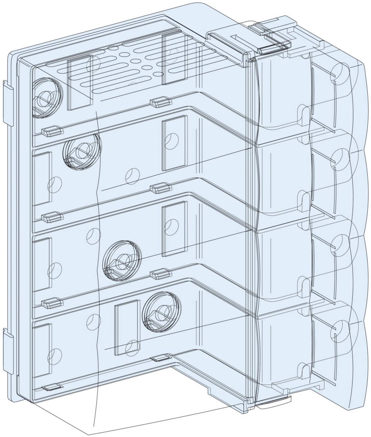 PrismaSeT-P, bloc de jonction, compact NSX100-250/INS250 4 pôles, montage fixe, horizontal, barre omnibus verticale Linergy BW