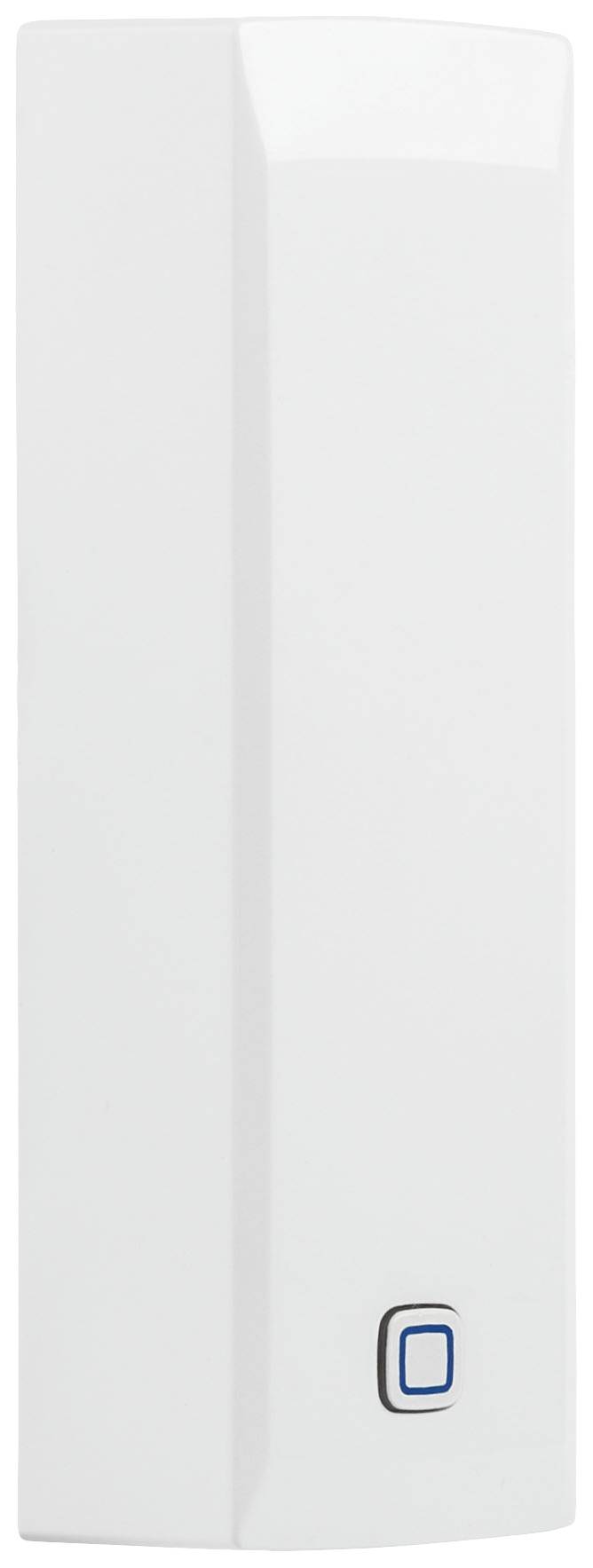 Point d'accès Wi-Fi blanc rectangulaire avec un voyant LED bleu sur la façade avant.