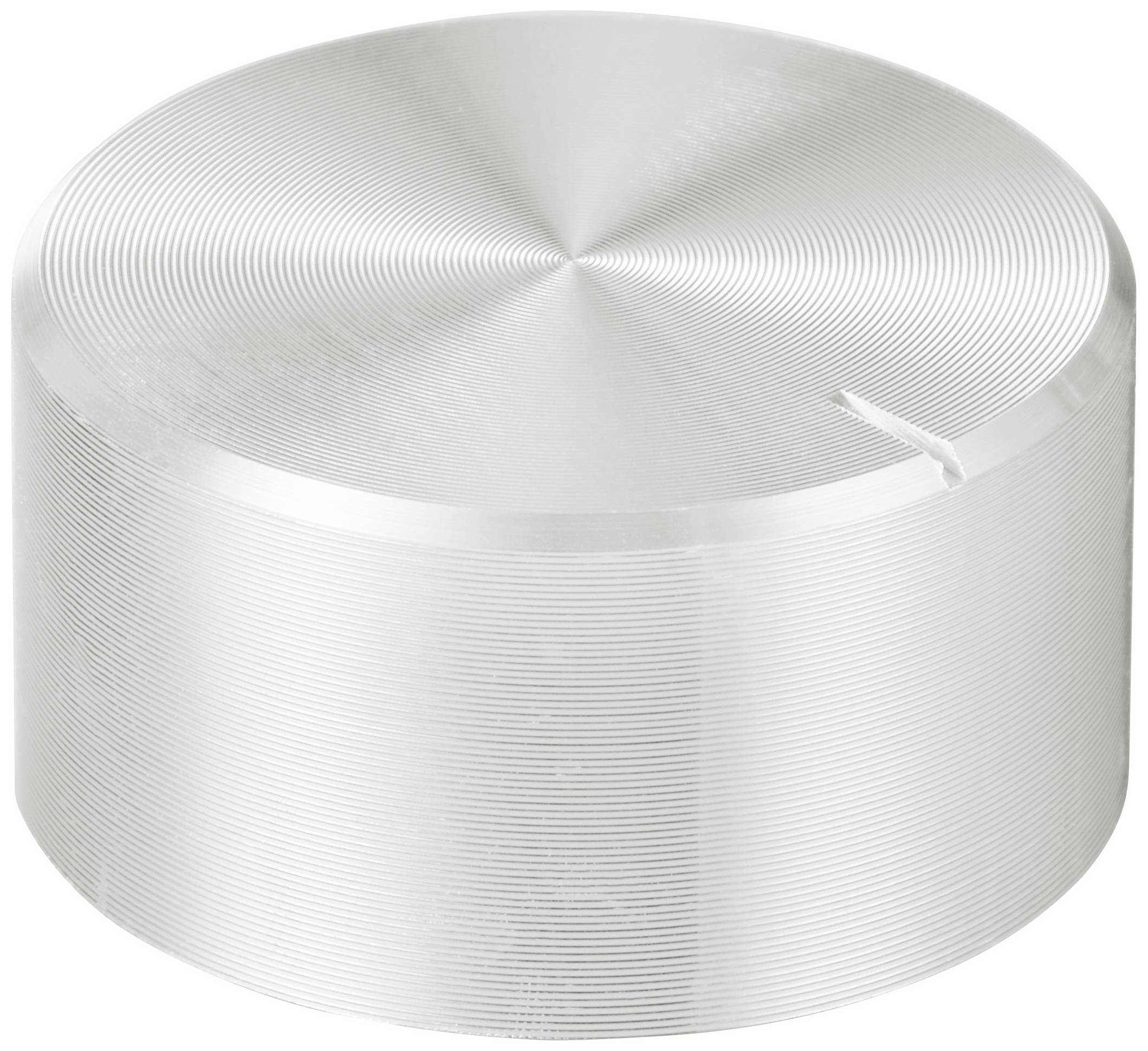 TRU COMPONENTS TC-11696476 Tête de bouton rotatif avec marquage argent (Ø x H) 25 mm x 13 mm aluminium, plastique