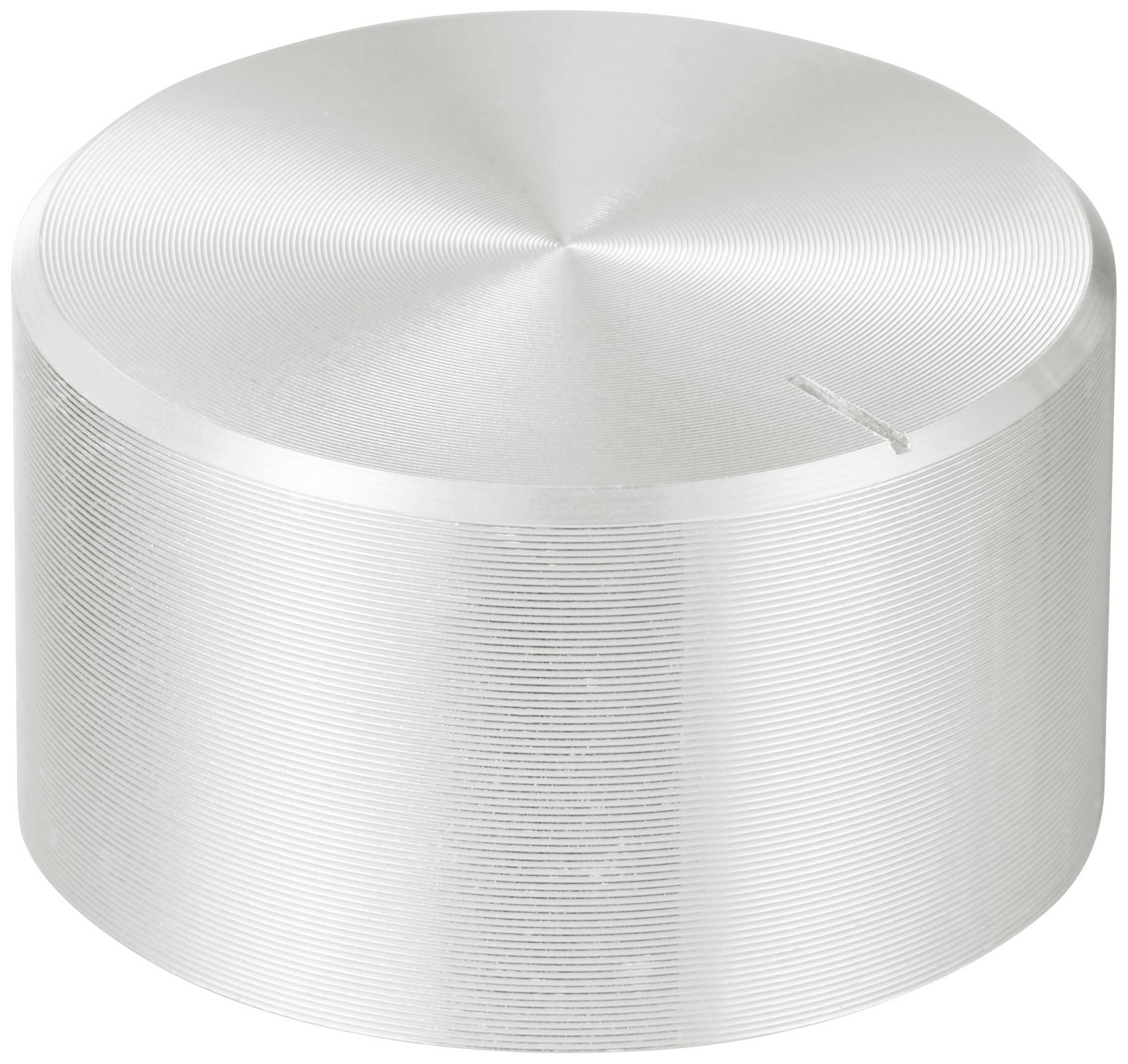 TRU COMPONENTS TC-11696504 Tête de bouton rotatif avec marquage argent (Ø x H) 30 mm x 17 mm aluminium, plastique