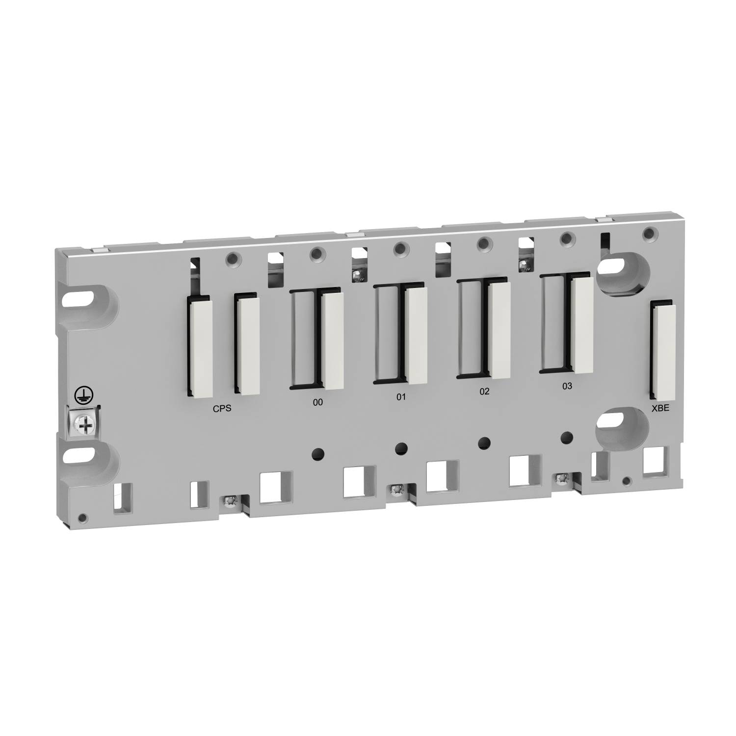 Composant électrique gris avec plusieurs interrupteurs et connexions, étiqueté 'CPS', '00', '01', '02', '03', et des symboles.