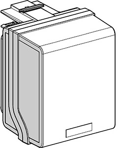 Dessin en noir et blanc d'un interrupteur électrique compact avec un boîtier rectangulaire et des commutateurs en haut. Adapté pour la documentation technique.